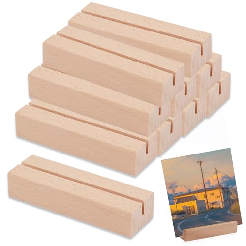 BonTiady 10 Stück Kartenhalter holz, Robuster Platz tischkartenhalter, Menükartenhalter, Postkartenhalter, Fotokartenhalter für Hochzeiten, Bankette, Parteien und Restaurant(10 x 3 x 2 cm). von BonTiady