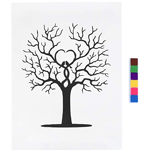 Bonbela DIY Leerer Fingerabdruckbaum 33×4×4 Fingerabdruckbaum DIY Gastunterschriftsschild 8209 Im Buch Fingerabdruckmalerei von Bonbela