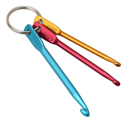 Bongles 3pcs / Set Schlüsselanhänger Aus Aluminium Häkelnadel Knitting Needlescraft Keyring DIY Reisen Zu (3 Mm, 4 Mm, 5 Mm) von Fiico