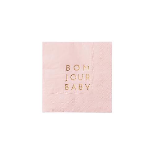 Bonjour Cocktail-Servietten mit Babyblütenmotiv, Rosa Bonjour Fete von Bonjour Fete