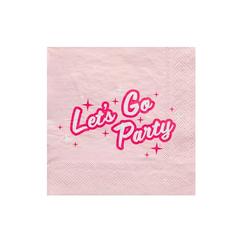 Bonjour Fete Let's Go Party-Papierservietten, Premium-Party-Tischdekoration, Preteen, Mädchen, Prinzessin, Junggesellinnenabschied, Happy Birthday Dekorationen, Lunch-Servietten, 3-lagiges Papier, 20 von Bonjour Fete