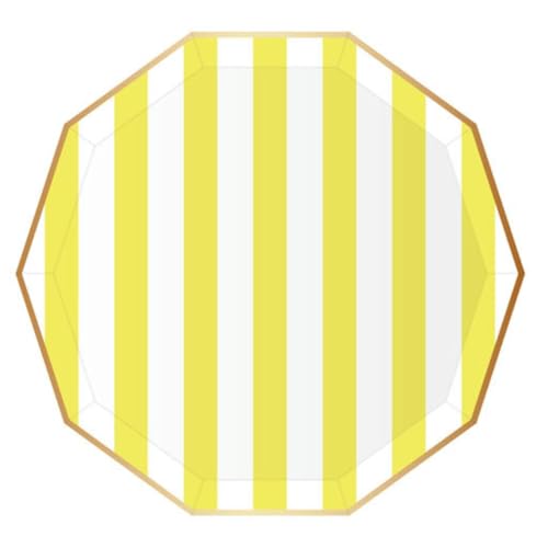 Bonjour Fete Signature Cabana Stripe Teller (Soleil Gelb) von Bonjour Fete