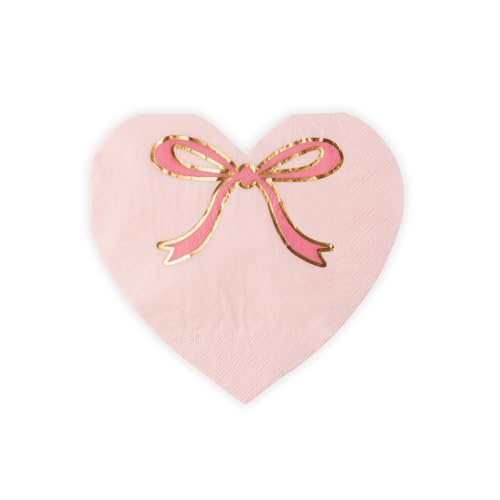 Petal Pink Signature Bow Heart Große Servietten von Bonjour Fete von Bonjour Fete