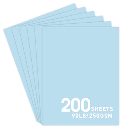 200 Blatt 8,5 x 11 hellblauer Karton, 8,5 x 11 Papier, 230 g, 36,3 kg (hellblau) von Bonmiy