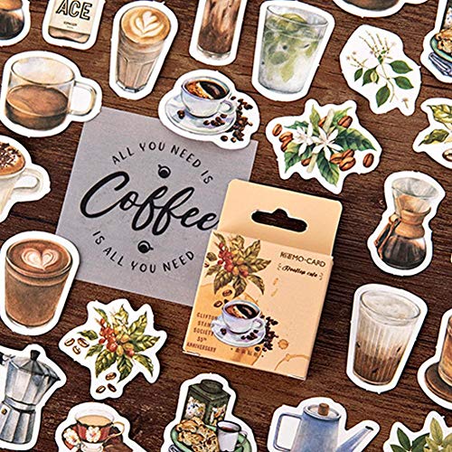 46pcs / Satz Weinlese-rooftop Coffee Aufkleber Set Scrapbooking Aufkleber Für Journal-planer-diy Scrapbooking Tagebuch Hand Des Bill Dekorieren von Bontannd