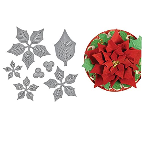 Bontannd Layered Poinsettia Geätzte Stirbt Xmas Weihnachten Schneidet Metall Stanzformen Scrapbooking Crafting Paper Art Embg.Schablone Poinsettia von Bontannd