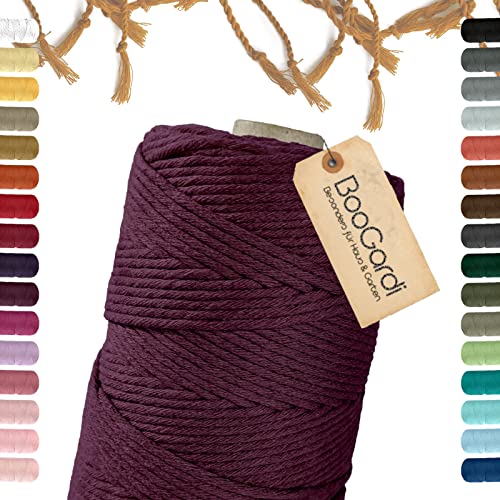 BooGardi Makramee Garn · viele Farben · Beere 5mm x 100m · 3mm oder 5mm · Wollgarn · kreatives knüpfen weben Stricken · DIY Boho Garn von BooGardi