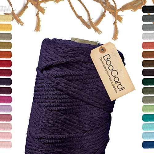 BooGardi Makramee Garn · viele Farben · Brombeere 5mm x 100m · 3mm oder 5mm · Wollgarn · kreatives knüpfen weben Stricken · DIY Boho Garn von BooGardi