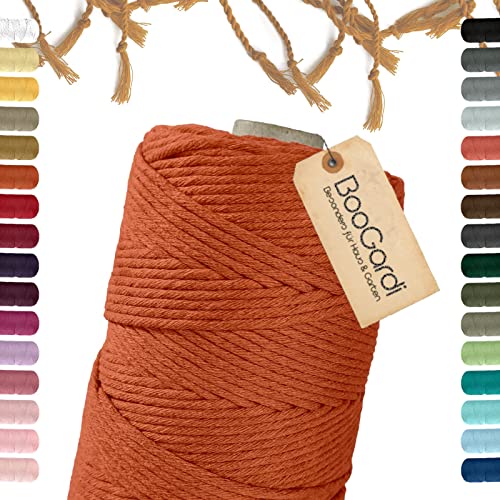 BooGardi Makramee Garn · viele Farben · Orange 5mm x 100m · 3mm oder 5mm · Wollgarn · kreatives knüpfen weben Stricken · DIY Boho Garn von BooGardi