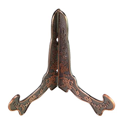 Booluee 2 Stück Vintage Metall-Staffeleien Tellerständer Bilderrahmen Ständer Halter Display Staffelei (Bronze, 12 cm) von Booluee