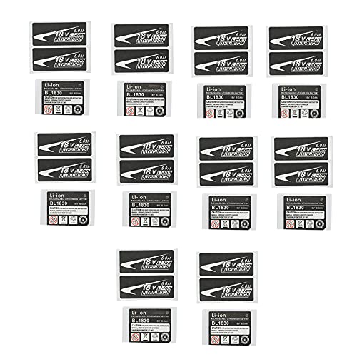 Booso 10 Sets BL1830 für Lithium-Ionen-, 18 V, 6,0 Ah, selbstklebend, geeignet für 18 V Batterie-Logo von Booso