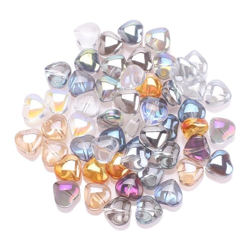 Booso 100 Stück Herzperlen, Glaskristallperlen, 8 mm, Abstandshalter, kleine herzförmige Perlen für Schmuckherstellung, Armband, DIY, Handwerk von Booso
