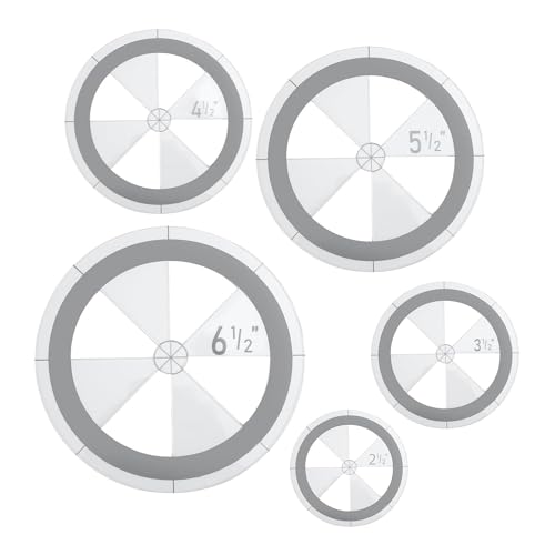 Booso 5 Stück Kreis-Vorlagen, Quiltvorlagen, Kreislineal, Quiltschablonen-Set für Quilten, Zeichnen, Acryl, rund, Quilt, Kreisschneider, Lineal von Booso
