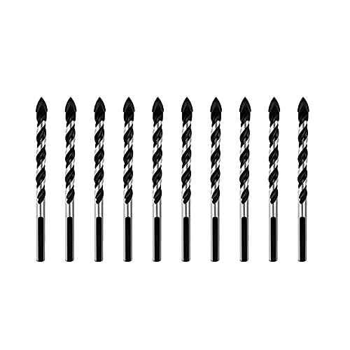 Booso Mehrzweck-Bohrer, 10 Stück, 6 mm, Multi-Material, Drill Bit zum Bohren in Fliesen, Beton, und Kunststoff, aus Hartmetall, Freimaurerei Drill Bit Set von Booso