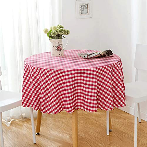 Tablecloth QIN Runde Tischdecken Modern Rot Und Weiß Kariert Waschbare Baumwollwäsche Auslaufsichere Tischdecken Für Runde Tische Drinnen Draußen Camping Picknick Kreistischdecke, 5 Farben Tablecloth QIN Runde Tischdecken Modern Rot Und Weiß Kariert Waschbare Baumwollwäsche Auslaufsichere Tischdecken Für Runde Tische Drinnen Draußen Camping Picknick Kreistischdecke, 5 Farben von Boppon