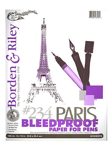 Borden & Riley #234 Paris Papier für Stifte, 22,9 x 30,5 cm, 108 lb, 30 weiße Blätter, je 1 Block (234S091230) von Borden & Riley