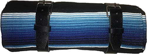 Border Town Industries Serape Aufrollbare Decke mit Lederband für Harley Davidson (Himmelblau) von Border Town Industries