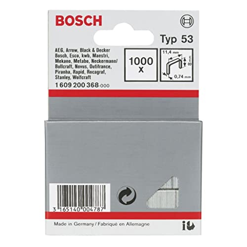 Bosch 1609200365 1000 Stk. Tackerklammern 8/11,4 mm Typ53 (Klammer für Handtacker) von Bosch