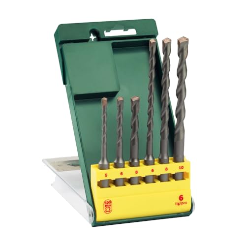 Bosch Accessories 6 tlg. Bohrer Set SDS plus-1 (für Beton, Naturstein, Mauerwerk, Ø 5-10 mm, Zubehör Bohrhammer) von Bosch