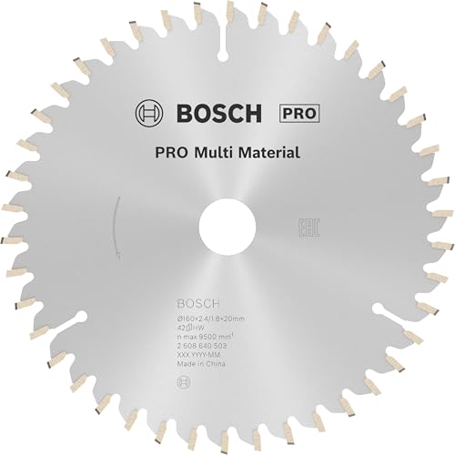 Bosch 1x PRO Multi Material Kreissägeblatt für Netz-Handkreissägen (für Aluminium, Kunststoff, Ø mm, Professional Zubehör Handkreissäge) von Bosch