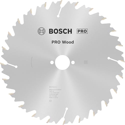 Bosch 1x PRO Wood Kreissägeblatt für Netz-Tischkreissägen (für Weichholz, Hartholz, Ø mm, Professional Zubehör Tischkreissäge) von Bosch