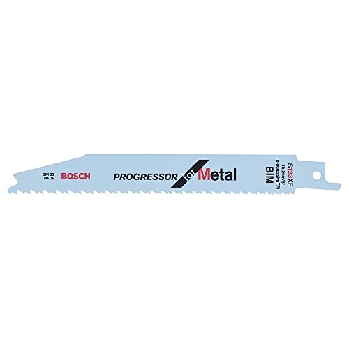 Bosch Professional 2x Säbelsägeblatt 'Progressor for Metal' S123XF (für Metall, 150 x 19 x 0.9mm, Zubehör für Stichsägen), weiß von Bosch