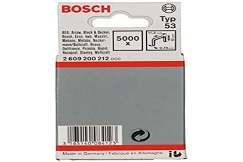 Bosch Professional 5000x Feindrahtklammer Typ 53 (Textilien/Gewebe, Karton, 11.4 x 0.74 x 12 mm, Zubehör Tacker) von Bosch