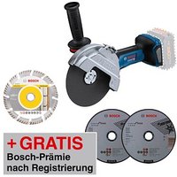 AKTION: BOSCH Professional GWS 18V-180 P Akku-Winkelschleifer-Set 18,0 V, ohne Akku mit Prämie nach Registrierung von Bosch Professional