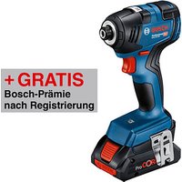 AKTION: BOSCH Professional GDR 18V-200 Akku-Drehschlagschrauber-Set 2x 18,0 V, mit 2 Akkus mit Prämie nach Registrierung von Bosch Professional