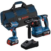 AKTION: BOSCH Professional GSR 18V-45 + GBH 18V-22 Akku-Bohrhammer-Set 18,0 V, mit 2 Akkus mit Prämie nach Registrierung von Bosch Professional