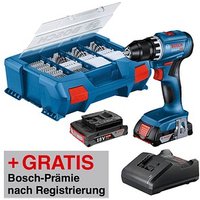 AKTION: BOSCH Professional GSR 18V-45 Akku-Bohrschrauber-Set 18,0 V, mit 2 Akkus mit Prämie nach Registrierung von Bosch Professional