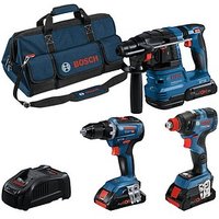 BOSCH Professional Profi Set 18V Akku-Bohrhammer-Set 18,0 V, mit 3 Akkus von Bosch Professional