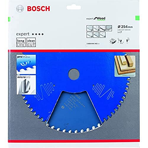 Bosch Professional 1x Kreissägeblatt Expert for Wood (Holz, Sägeblatt Ø 254 x 30 x 2,6 mm, Zähne 54, Zubehör Kreissäge) von Bosch Accessories