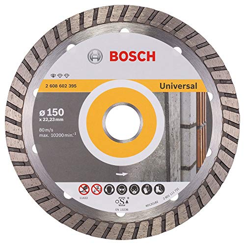 BOSCH Diamanttrennscheibe Standard für Universal Turbo, 150 x 22,23 x 2,5 x 10 mm, 2608602395 von Bosch