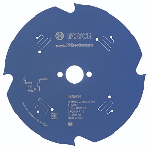 Bosch Professional 1x Kreissägeblatt Expert for Fiber Cement (Faserzement, Sägeblatt Ø 160 x 20 x 2,2 mm, 4 Zähne, Zubehör Kreissäge) von Bosch