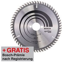 AKTION: BOSCH Optiline Wood Kreissägeblatt 190,0 mm, 60 Zähne mit Prämie nach Registrierung von Bosch