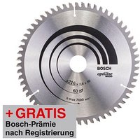 AKTION: BOSCH Optiline Wood Kreissägeblatt 216,0 mm, 60 Zähne mit Prämie nach Registrierung von Bosch