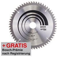 AKTION: BOSCH Optiline Wood Kreissägeblatt 216,0 mm, 60 Zähne mit Prämie nach Registrierung von Bosch