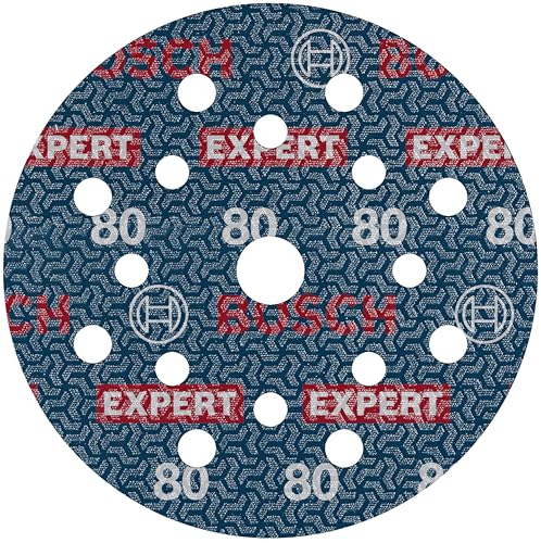 Bosch 1x EXPERT O780 Folienschleifscheibe, 125 mm (für Hartholz, Farbe auf Holz, Ø 125 mm, Körnung 80, Professional Zubehör Exzenterschleifer) von Bosch