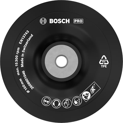 Bosch 1x PRO Backing Pad für kleine Winkelschleifer, M10, weich (Ø 100 mm, Professional Zubehör Kleiner Winkelschleifer) von Bosch