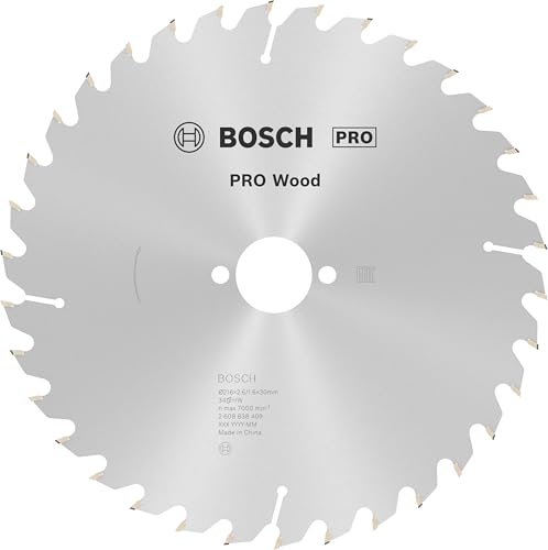 Bosch 1x PRO Wood Kreissägeblatt für Tischkreissägen mit Dehnungsschlitzen (für Weichholz, Hartholz, Ø mm, Professional Zubehör Tischkreissäge) von Bosch