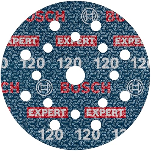 Bosch 1x EXPERT O780 Folienschleifscheibe, 125 mm (für Hartholz, Farbe auf Holz, Ø 125 mm, Körnung 120, Professional Zubehör Exzenterschleifer) von Bosch