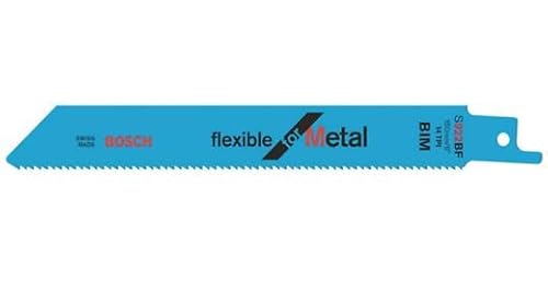 Bosch Accessories Bosch Professional 200 Stück Säbelsägeblatt S 922 BF Flexible für Metall (150 x 19 x 0,9 mm, Zubehör Säbelsäge) von Bosch