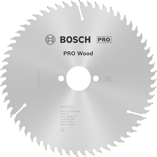 Bosch 1x PRO Wood Kreissägeblatt für Akku-Handkreissägen (für Weichholz, Hartholz, Ø mm, Professional Zubehör Handkreissäge) von Bosch