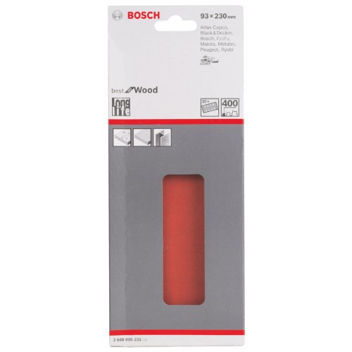 Bosch Professional Schleifblatt für Schwingschleifer Holz und Farbe Best for Wood and Paint (10 Stück, Körnung 400, C470) 2608605231 von Bosch