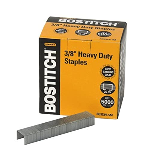 Bostitch Office Heavy Duty Premium Heftklammern, 25–55 Blatt, 0,95 cm Beinlänge, 5.000 pro Box (SB353/8–5M) von Bostitch