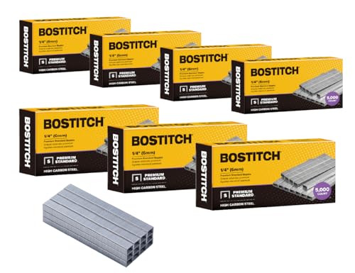 Bostitch Office 35.000 Standard-Heftklammern, 0,6 cm Länge, Vollstreifen-Heftklammern, 210/Streifen, 5000 pro Box, 7 Stück von Bostitch