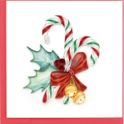 Quilling Card 3D-Grußkarte – Zuckerstangen Merry Christmas Happy Holidays von Boston International