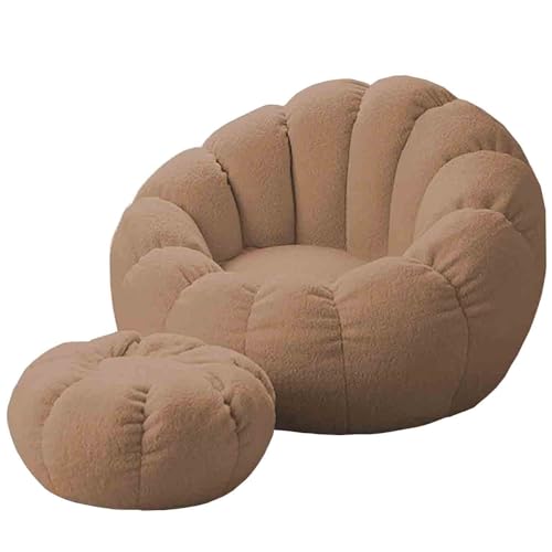 BotYcht Sitzsack Bezug für Kinder und Erwachsene Sitzsackbezug Sitzsackhülle (ohne Füllung) für Wohnzimmer, Schlafzimmer, Balkon, Weicher Teddy-Samtstoff Sitzsäcke Sofa Hülle,Kaffee von BotYcht