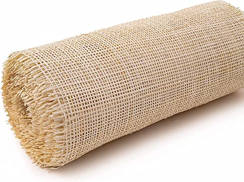 BotaBay natürliches quadratisch helles Rattan Wabengeflecht 46 x 152cm Quadratisches Cane Rattan-Gurtband Geflecht Netzgewebe aus Stuhlflechtrohr für Möbel Heimdekoration von BotaBay